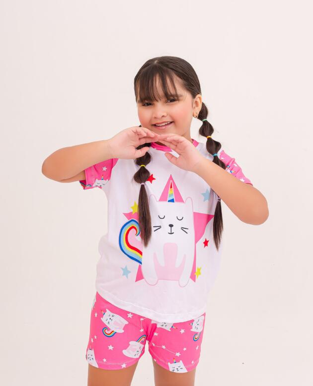 Piajama Gatinha Unicórnia