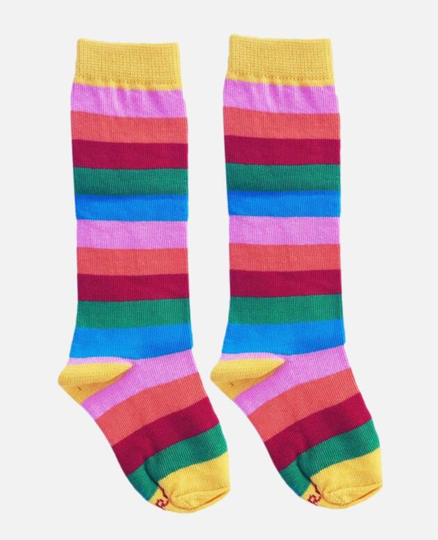 Meia 3/4 arco-íris retrô