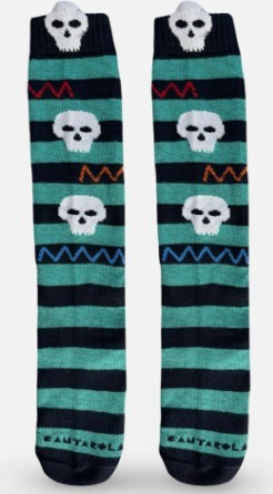 Meia 3/4 caveira listrada